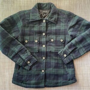 Black Rivet Women's Blue and Green Tartan Jacket